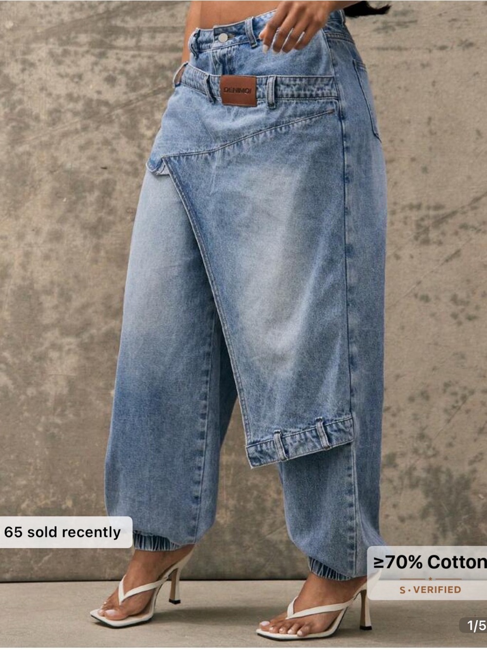 Light Blue Denim Wrap-Front Women’s Jeans